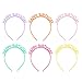 Candygirl 6pcs Birthday Headbands Happy Birthday Girl Tiara Birthday Crown Party Supplies for Kids and Adults