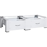 vidaXL Double Washing and Drying Machine Pedestal with Drawers White