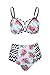 Yonala Women's Sexy Printed High Waist Bandage Bathing Suits Bikini Swimsuit (XXL, Black)