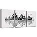 Wall Art for Living Room Canvas Prints Artwork Bathroom Wall Decor Black and White Abstract Mountain Geometric Picture Watercolor Painting 3 Pieces Framed Bedroom Wall Decorations Office Home Decor