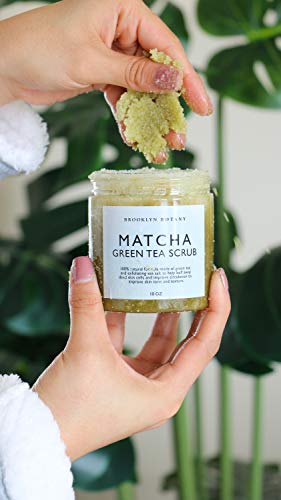 Brooklyn Botany Matcha Green Tea Exfoliating Body Scrub - Multi Purpose Body Scrub and Facial Scrub Moisturizes and Nourishes Face and Skin - Reduce Inflammation - Great Gifts For Women - 10 oz - Thumbnail 4