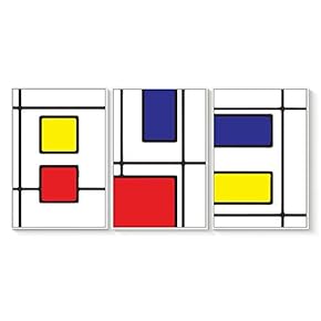 3 Piece Framed Canvas Wall Art for Living Room, Bedroom Cubic Abstract Art V Canvas Prints for Home Decoration Ready to Hang - 16"x24"x3 Panels