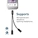 iphone 7 Adapter, iPhone 7 Splitter, Compatible IOS 10.3 or Later Dual Lightning Headphone Audio & Charge Adapter for iPhone 7 / 7 Plus (Black)