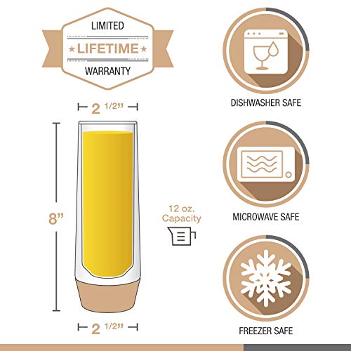 Eparé Beer Glasses - 12oz Insulated Pilsner Glass - Set of 2 - Spill Preventing Craft Beer Glassware - Thumbnail 6
