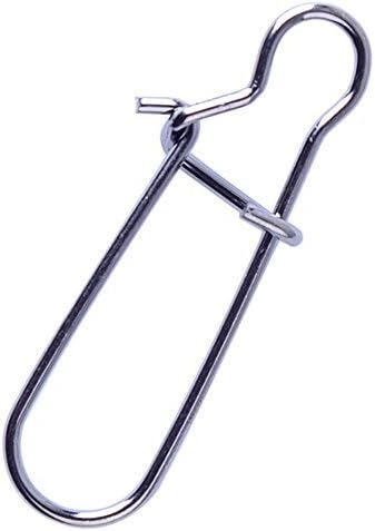 Hicreat Fishing Duo-lock Hooked Snaps Saltwater Stainless Steel Solid Wires Quick Change Safe Duo Lock Silver Coated Sinker Slide Rings Tackle Kit Accessories (5#-88LB-1.18’'-120pcs)