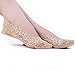 Imaly Women's No Show Silicone Heel Grip Non-skid Lace Socks 4Pairs [grey/white/black/nude]