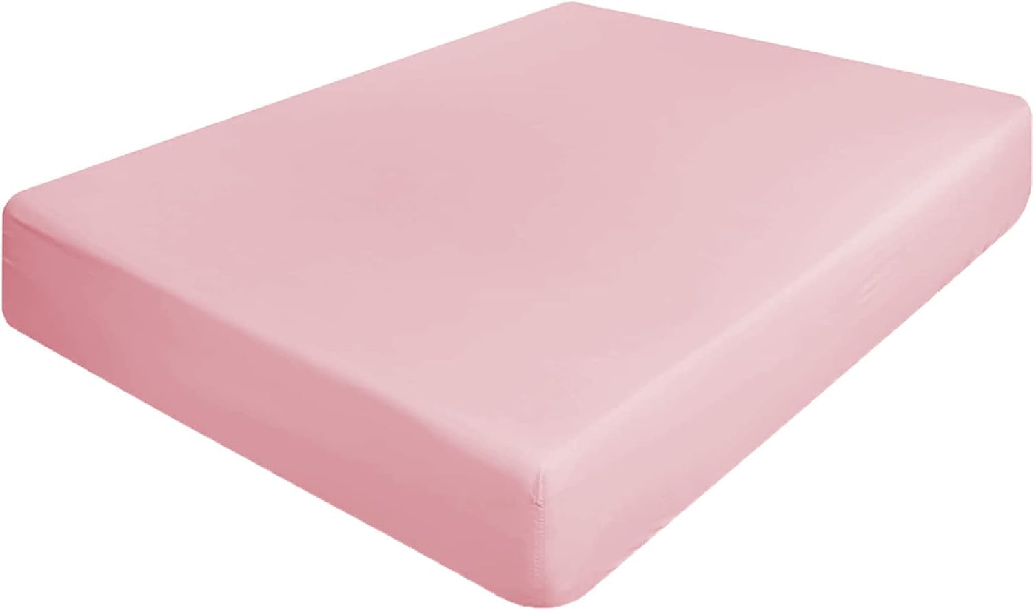 Apex Furnishings Bedding Single Fitted Sheet Blush - Deep Pocket 12 inch (30 cm) Soft Brushed Microfibre Corners Elastic Easy Care Bottom Bedsheets
