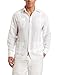 Cubavera Men's Long Sleeve Traditional Guayabera Shirt, Bright White, X-Large