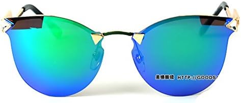 LuxuryEye Fashion Party Bend Sexy Diamond Non-Polarized Big Frame Women Sunglasses(Blue)