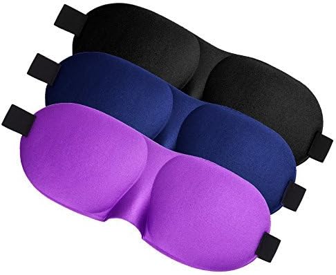 UPRetailer 3D Sleeping Eye Mask Super Soft Eye Mask With Adjustable Strap,Sleeping,Travel,Shift Work,Naps Best Night Blindfold Eyeshade for Men and Women 3 Pcs