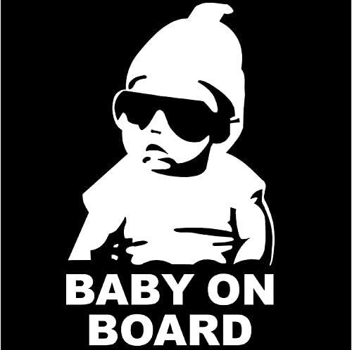 Baby On Board Clear Sticker for Exterior of Window and Car Body - Color White - Size 3.7" x 5.9"
