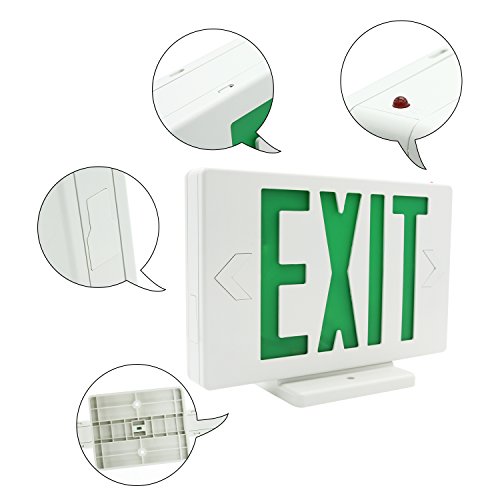 Ainfox 6 Pack LED Exit Sign Emergency Wall Light, Back -up Letter Cover (green/6pack) - Thumbnail 3
