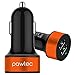 Pawtec Signature Mini Dual USB Car Charger 5V 3.1A/15W High-Speed For iPhone 7, 7 Plus, 6s 6 Plus, 6s 6, SE, iPad Pro / mini, Galaxy S7 Note 6, HTC, Nexus, Android Devices with Storage Sleeve (Black)
