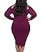 BIUBIU Women's Plus Size Sexy Long Sleeve Club Bodycon Bandage Midi Dress Purple 3XL