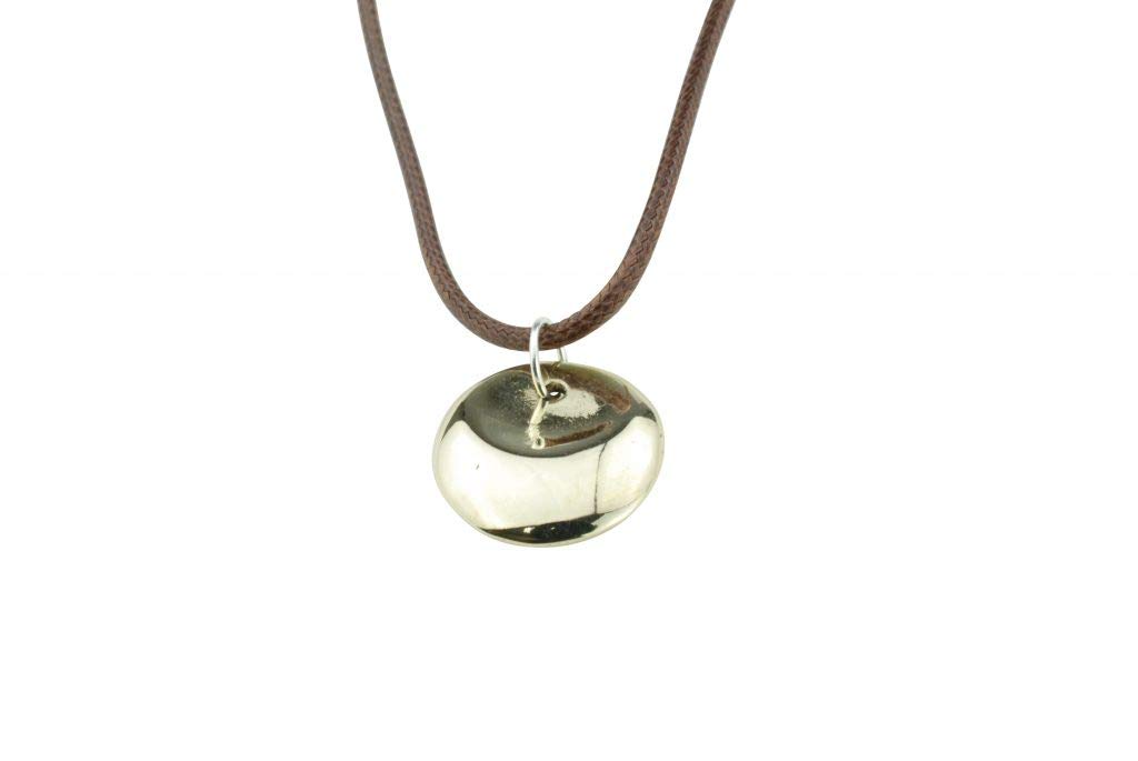 8th Anniversary Husband Gift Solid Bronze Disc Necklace On Leather thong