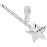 Claddagh Gold Fine 925 Sterling Silver Magic Fairy Wand Charm Pendant