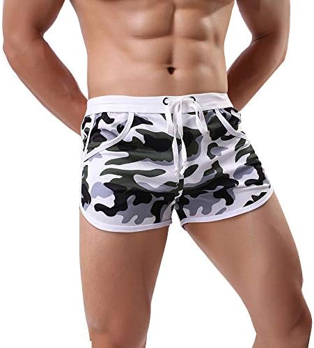 Alalaso Sport Swimsuits Mens Competition Style Boxer Brief Swimsuit with Front Pouch