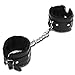 Happyjiu Handcuffs Ankle Bracelets SM Adult Plush PU Leather Bondage Fetish Handcuffs (black)