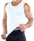 BEST SLIM FIT A UNDERSHIRT FOR MEN - Light Compression A Shirt Undershirt with Moisture-Wicking Fabric Keeps You Cool on Hot Days & Provides More Coverage Than Traditional A Tank Undershirts