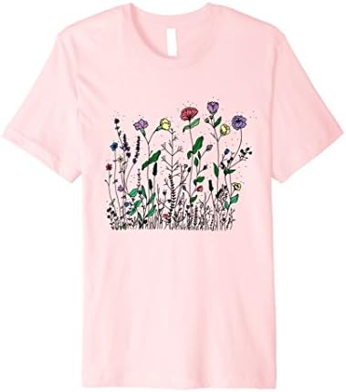 Mens Wild Flowers T-Shirt Medium Pink