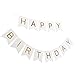 LOVELY BITON(TM) Happy Birthday Wall Banner, Chic White and Gold Party Decorations, Versatile, Beautiful, Swallowtail Bunting Flag garland Surprise Ideas.