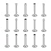 16g 16 Gauges 2mm Tiny Press Cz Gem Steel Lip Ring Labret Monroe Internal Threa - 16pcs Sets