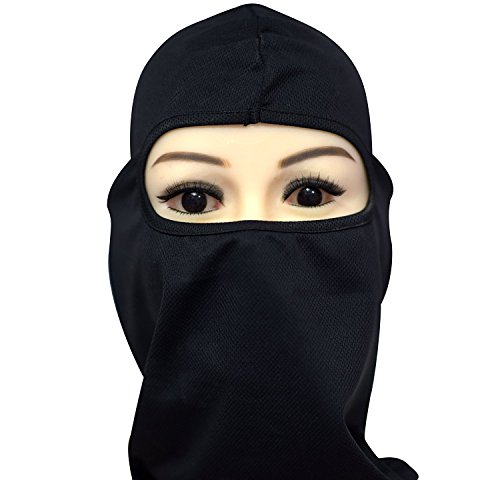 Zldoll Ski Face Mask Ultra Thin Windproof Motorcycle Cycling Balaclava Candy Color for Fishing Running Skiing Hiking (Black)