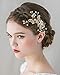 SWEETV Wedding Hair Comb Crystal Clip Pearl Hairpin Rhinestone Bridal Hair Accessories for Bride Bridesmaid, Gold