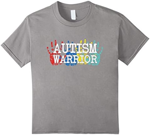 Kids Autism Awareness Warrior T-shirt 8 Slate