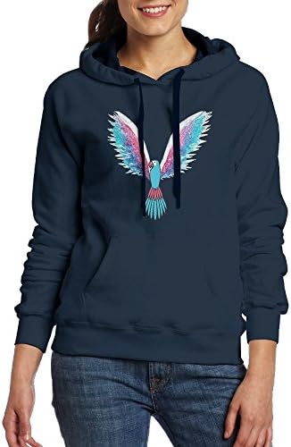 Womens Fantasy Parrot Music Coats With Cap Kangaroo Pocket Portable Stylish