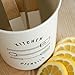 Now Designs Powder-Coated Steel Utensil Crock, Ivory, 5x6 inches