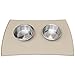 Petfusion Large Waterproof Pet Food Mat (Beige, 24X16