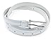 Belle Donne, White Belt Women's Leather Skinny Hip or Waist Dress Belt -White Belts for Women -S