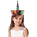 Halloween Unicorn Horn Ears Headband - Rainbow with Flowers Headpiece Cosplay Costume Accessory
