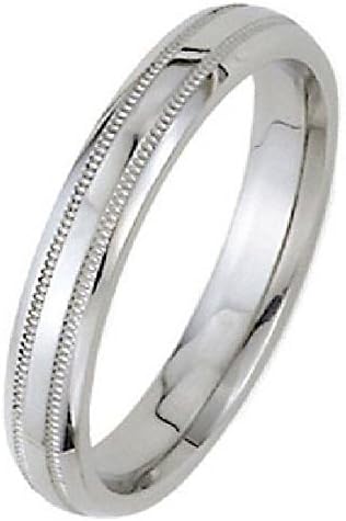 18k White Gold 3mm Dome Park Avenue Wedding Band Ring Heavy Weight - Size 14.75