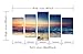 Cao Gen Decor Art-AS40124 5 panels Framed Wall Art Waves Painting on Canvas