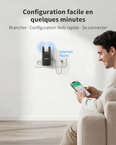 BrosTrend AC1200 WiFi Access Point with Gigabit Port, 5GHz & 2.4GHz Dual Band WiFi Terminal, Powerful Wi-Fi Access Point, Wall Plug, Wi-Fi Transmitter for PC, TV, Game Console etc.