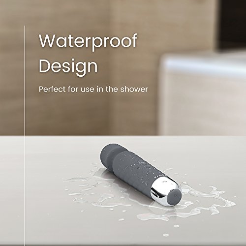 Cordless Wand Massager by Yarosi - Strongest Therapeutic Vibrating Power - Best Rated for Travel Gift - Magic Stress Away - Perfect for Muscle Aches and Personal Sports Recovery - USB - Mini - Grey - Thumbnail 5