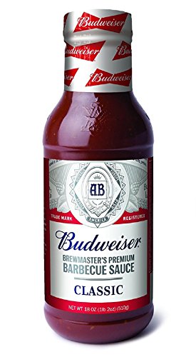Budweiser BBQ Sauce, Classic, 18 Ounce Bottle (Pack of 6, Packaging May Vary)