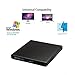 DLPIN External CD Drive USB 3.0 Ultra Portable External CD DVD Drive DVD CD RW DVD ROM Drive Writer Burner for High Speed Data Transfer Laptops Desktops (Black)