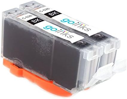 Go Inks C-526Bk Compatible Black Ink Cartridge to repalce Canon CLI-526Bk for use with Canon PIXMA Printers (Pack of 2)