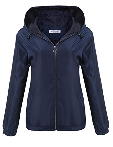 SUNAELIA Rain Jacket Women Waterproof Lightweight Hooded Raincoat Active Outdoor Windbreaker Trench Coat S-XXL