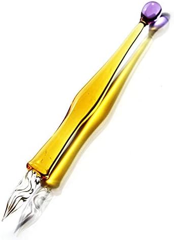 七十二号筆屋 国内送料無料 Glass Dip Penペン署名ペンヴィンテージ手作りガラスクリスタルペンギフトペン