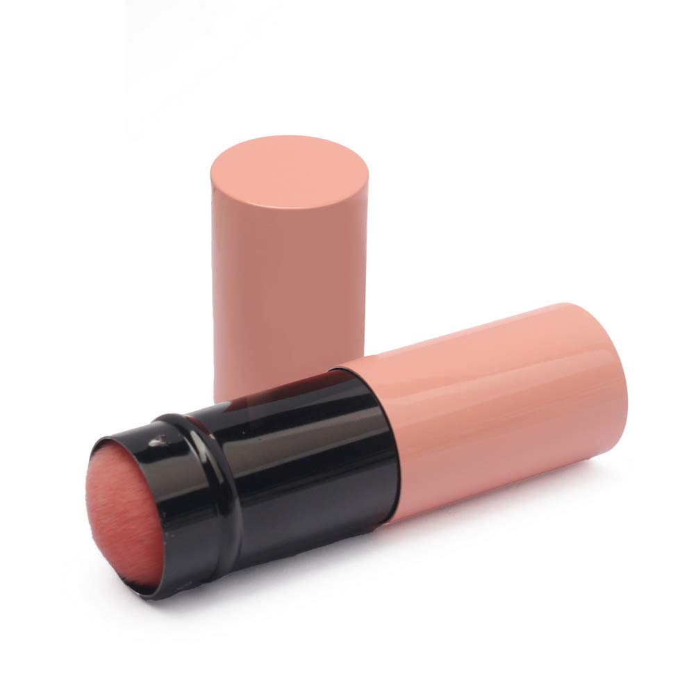 Retractable Makeup Brush, 1pcs Portable Face Blush Brush with 1pcs Makeup Sponge Pink Travel Powder Brush with Cover Cosmetics Make Up Tool: Beauty