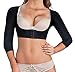 Wonderience Women Upper Arm Shaper Compression Sleeves Post Surgical Slimmer Humpback Posture Corrector Tops Shapewear (Black, XX-Large)