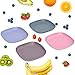 4pcs Bamboo Kids Plates for Baby Feeding, Toddler Plates, Tableware for Baby Toddler Kids Bamboo Toddler Dishes & Dinnerware Sets