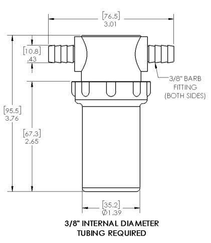 3/8" Hose Barb In-Line Strainer with 50 mesh stainless steel filter screen