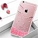 iPhone 5S Case EMAXELER Clear Ultra Thin Internal Diamond TPU Gel Shock Absorbing Scratch Resistant Frame Cover Silicone Skin Case for iPhone 5S / 5 / SE Pink Cherry Blossoms