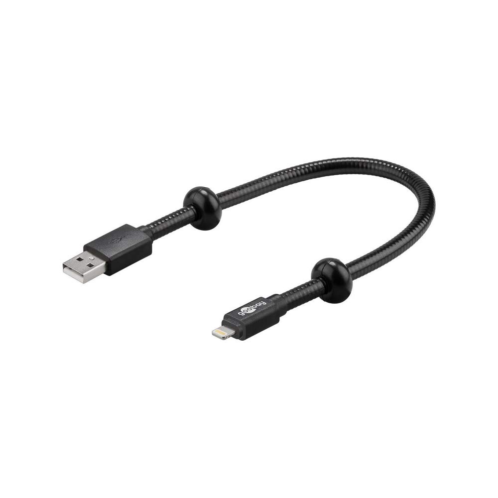 Goobay 4040849546020 Short Gooseneck Apple Lightning USB Sync and Charge Cable 30 cm