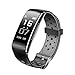 Fitness Tracker Z11 smart bracelet 0.96inch, Real-time Dynamic Heart Rate, Drink Reminders, IP68 Waterproof, Blood Pressure&blood Oxygen Monitoring for IOS and Android Cellphone (Gray & black)